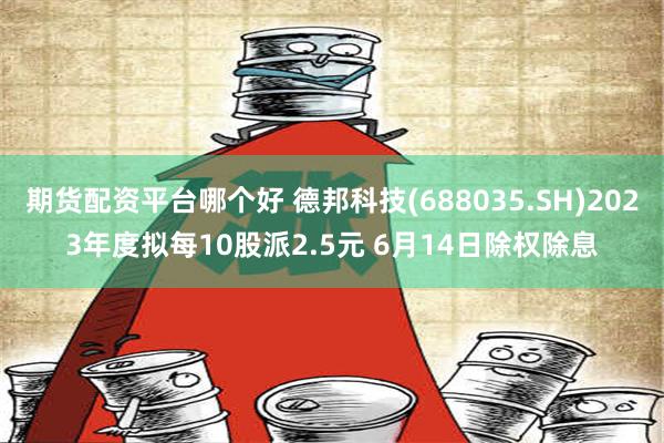 期货配资平台哪个好 德邦科技(688035.SH)2023年度拟每10股派2.5元 6月14日除权除息